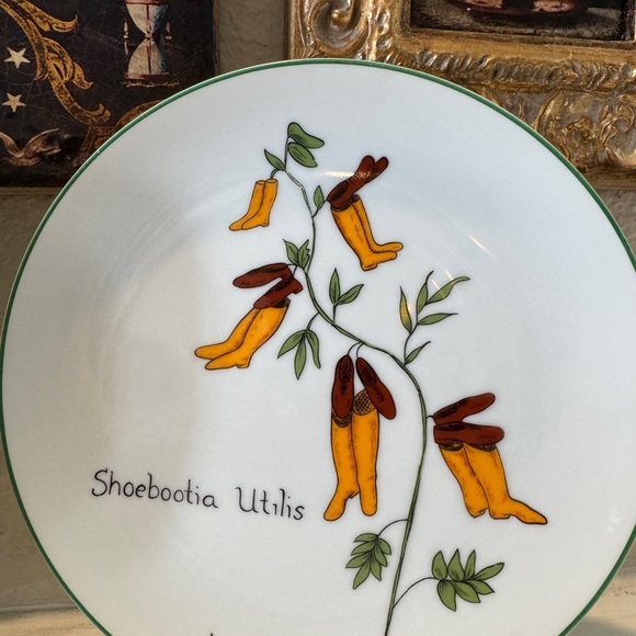 Scully & Scully Whimsical Nonsense Botanical Salad Or‎ Dessert Plates Three - Picture 4 of 10